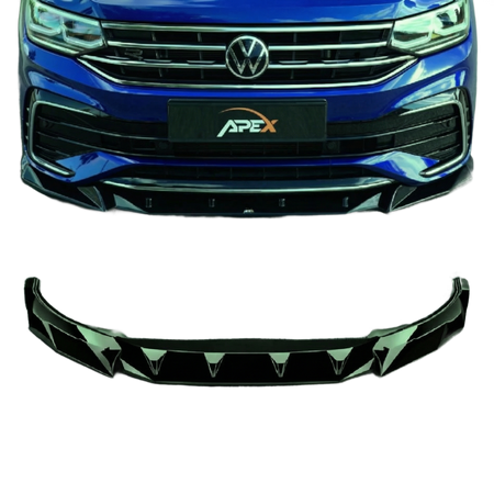 Apex Aero Design Front Splitter Gloss Black for VW Passat R/R-Line Mk2 Facelift