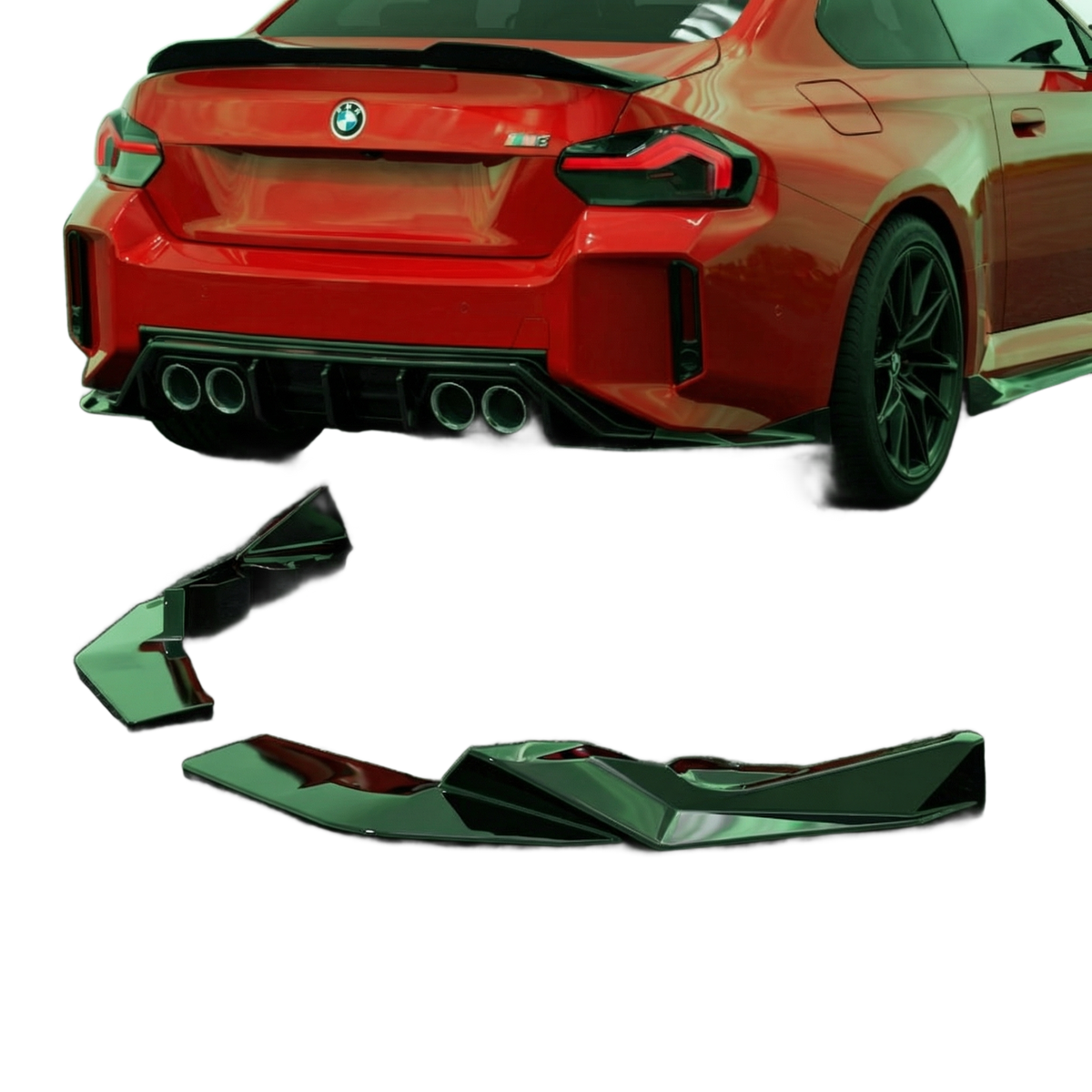 Apex Aero Design Rear Side Splitter Gloss Black for BMW M2 G87