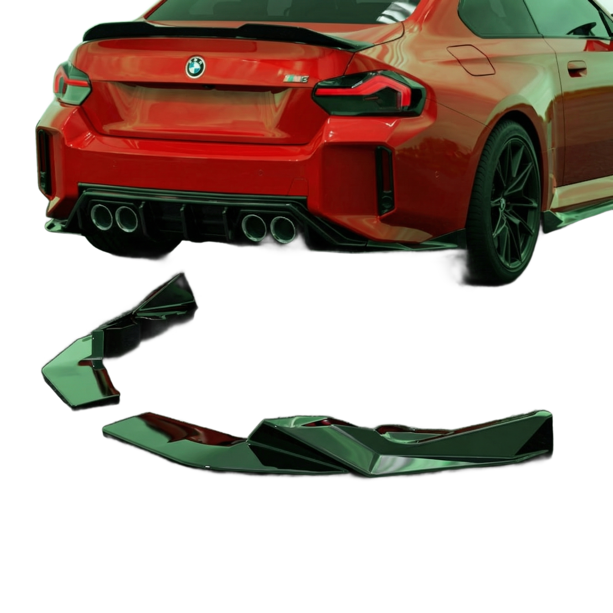 Apex Aero Design Rear Side Splitter Gloss Black for BMW M2 G87