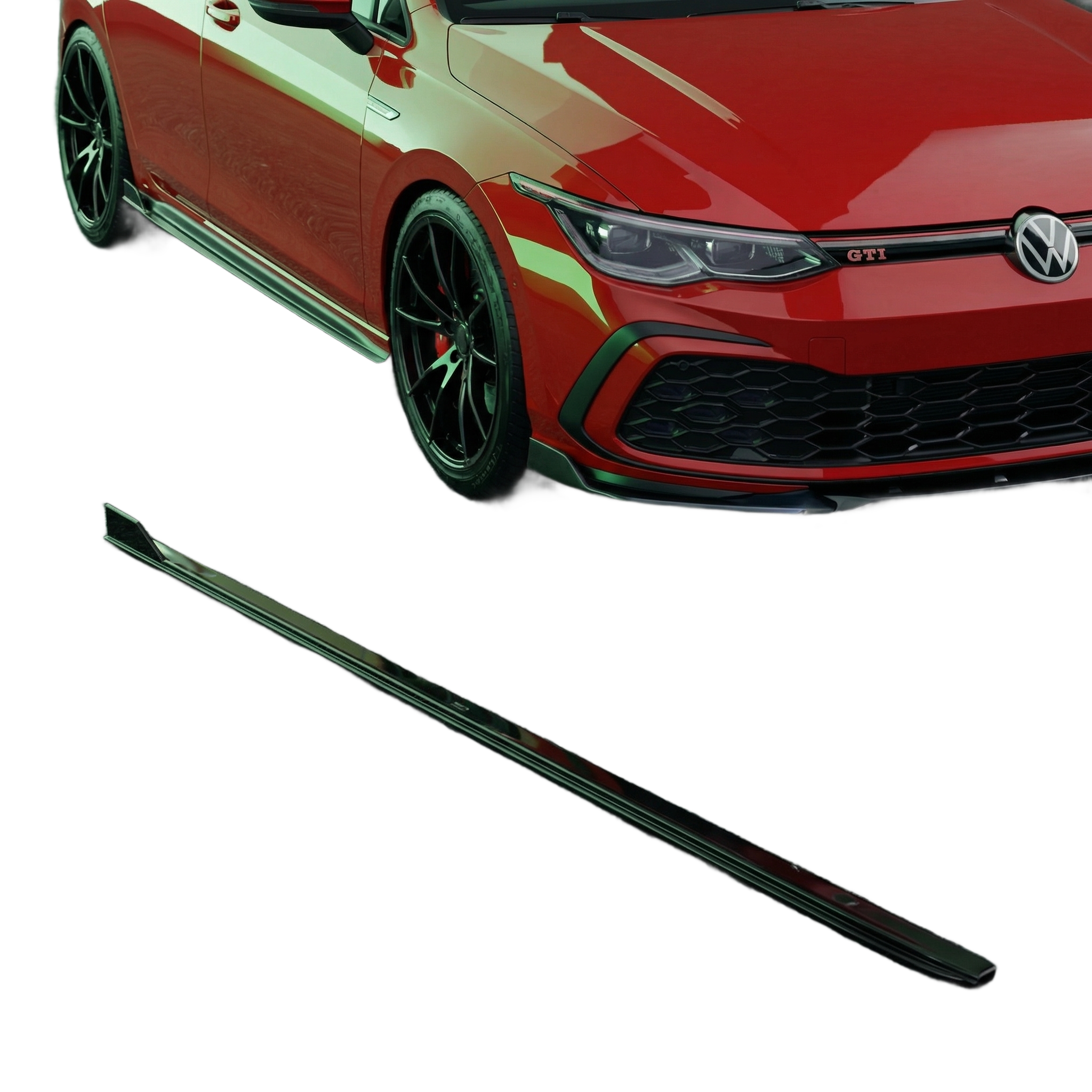 Apex Aero Design side skirt kit for VW Golf Mk8 GTI, gloss black