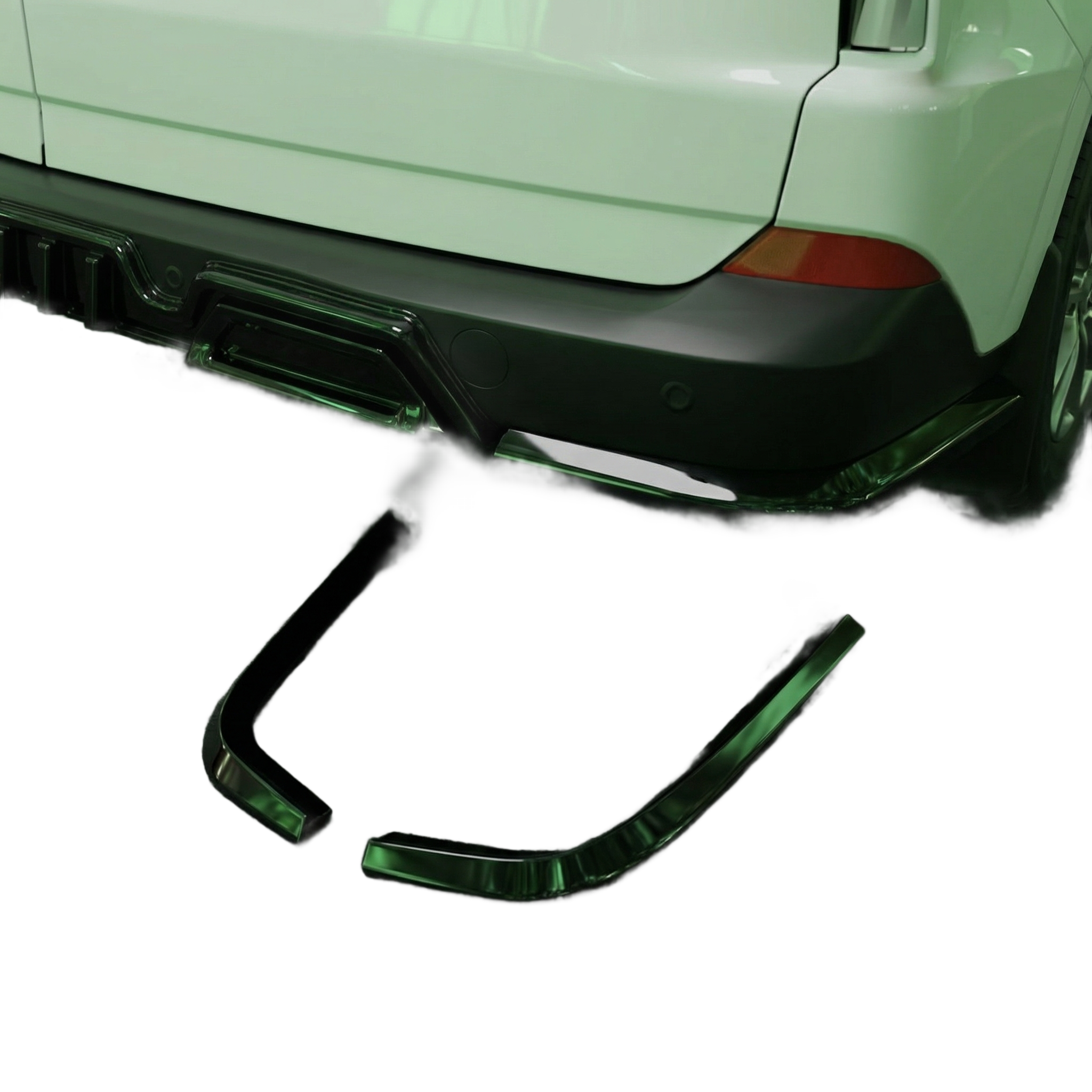 Apex Aero Design gloss black rear side splitter for Ford Transit Custom Mk2
