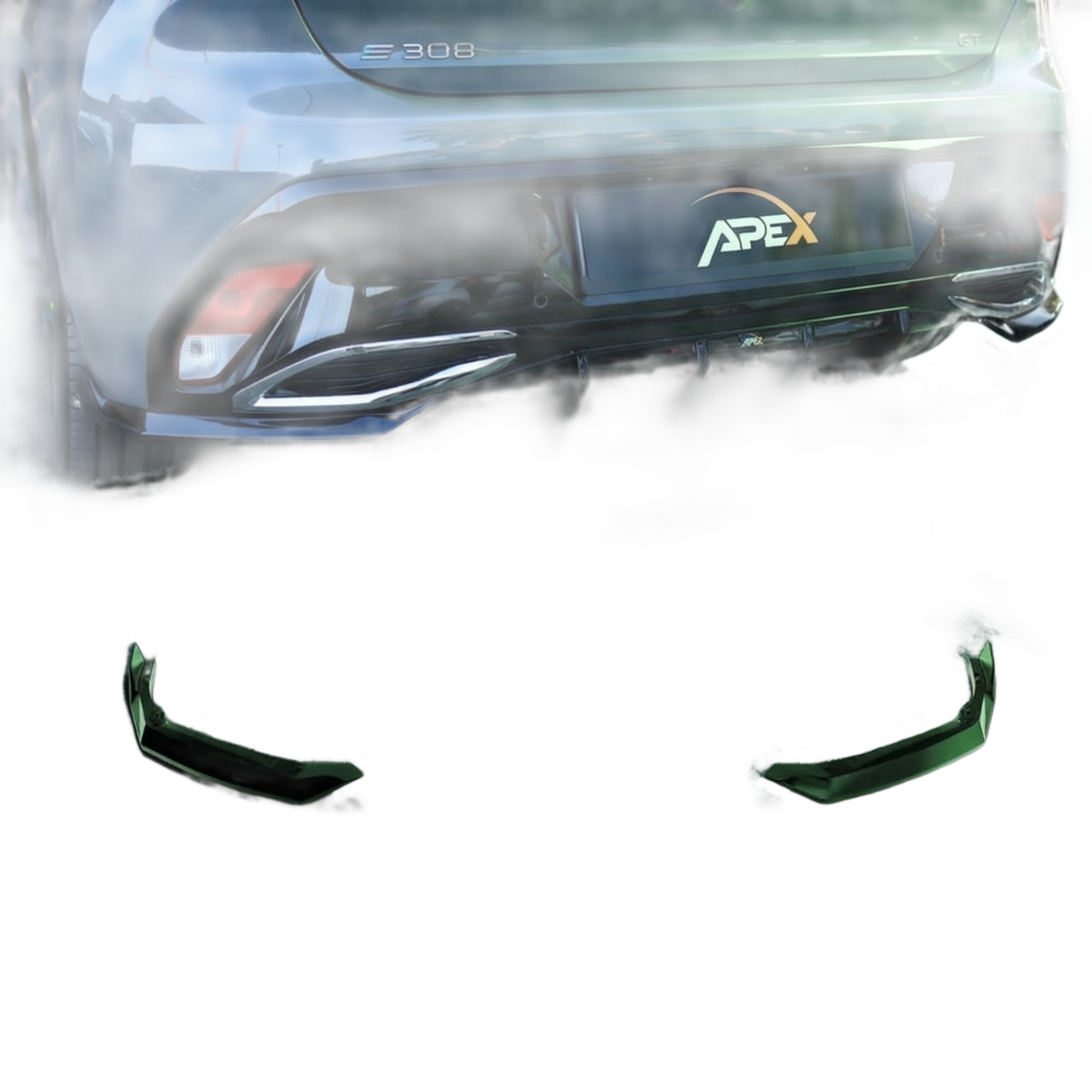 Apex Aero Design rear side splitters for Peugeot 308 GT Mk3, gloss black