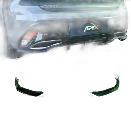 Apex Aero Design rear side splitters for Peugeot 308 GT Mk3, gloss black